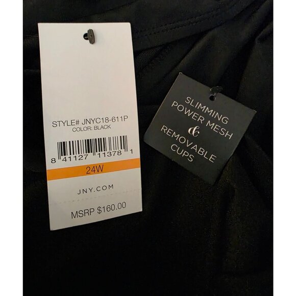 Jones New York NWT Slimming One Piece Halter Swimsuit Power Mesh Padded Plus 24W - Picture 5 of 6